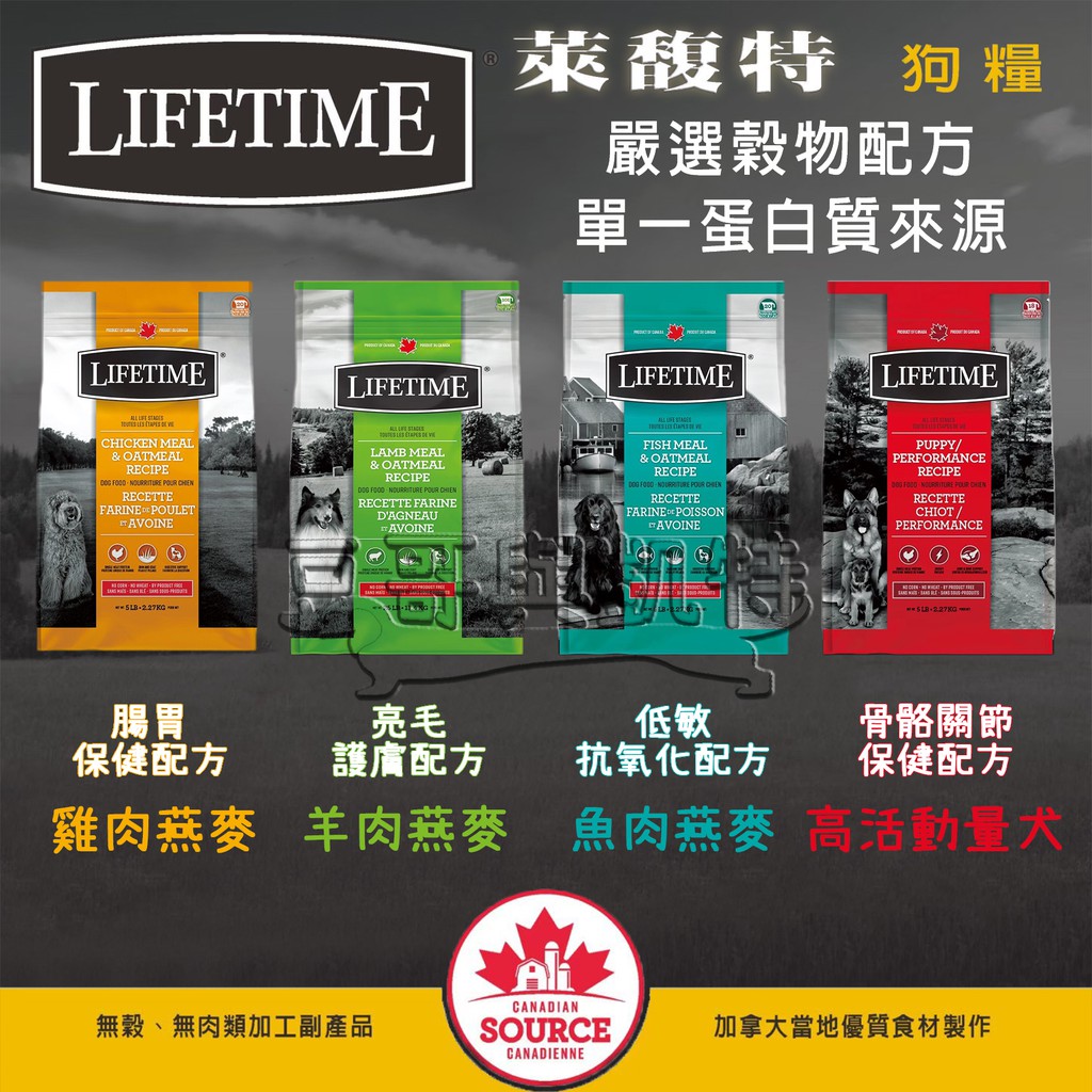 『豆哥與凱特』 萊馥特 lifetime (免運) 狗飼料 雞肉燕麥 羊肉燕麥 魚肉燕麥 高活動量犬