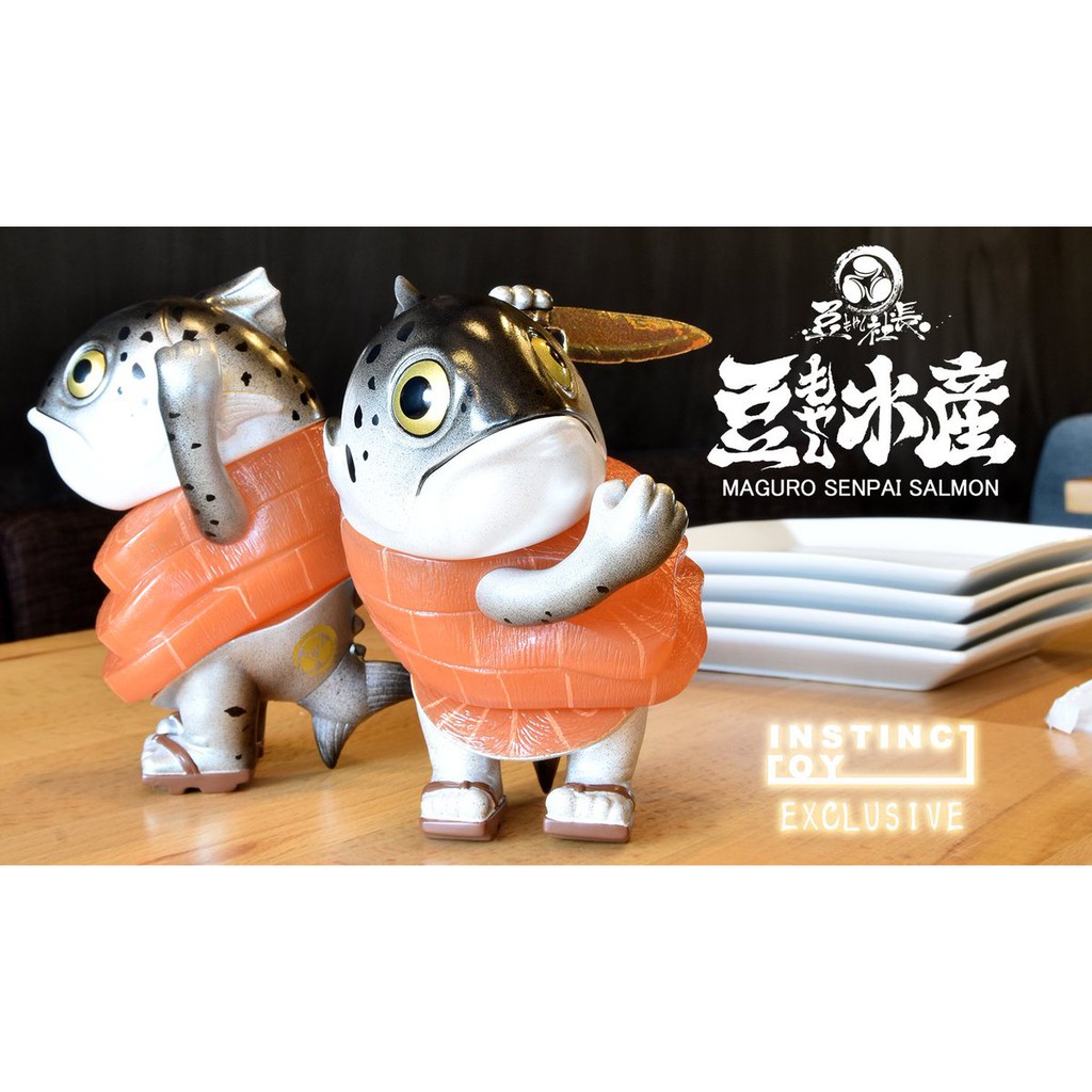 缺貨中 豆芽社長 日本限定 INSTINCTOY X  鮪魚前輩 鮭魚 限定色 豆芽水產 軟膠玩具 非 真頭 小夏