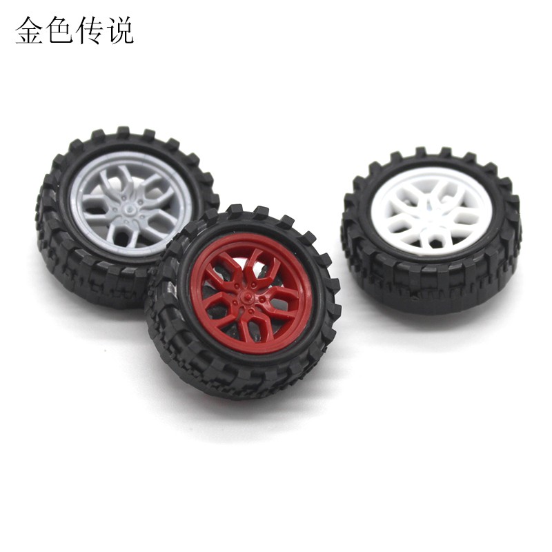 31*2mm塑料車輪 手工制作遙控車四驅車機器人模型玩具輪子DIY配件