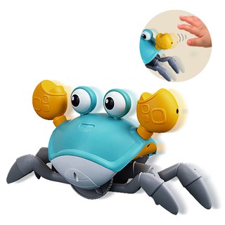 自動感應電動玩具 聲光螃蟹互動玩具 兒童玩具 充電玩具 321寶貝屋