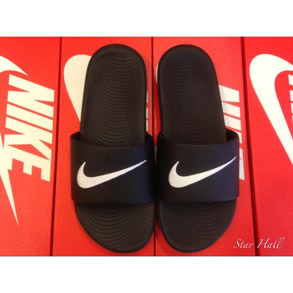 NIKE KAWA SLIDE GS 黑白 大LOGO 拖鞋 819352-001