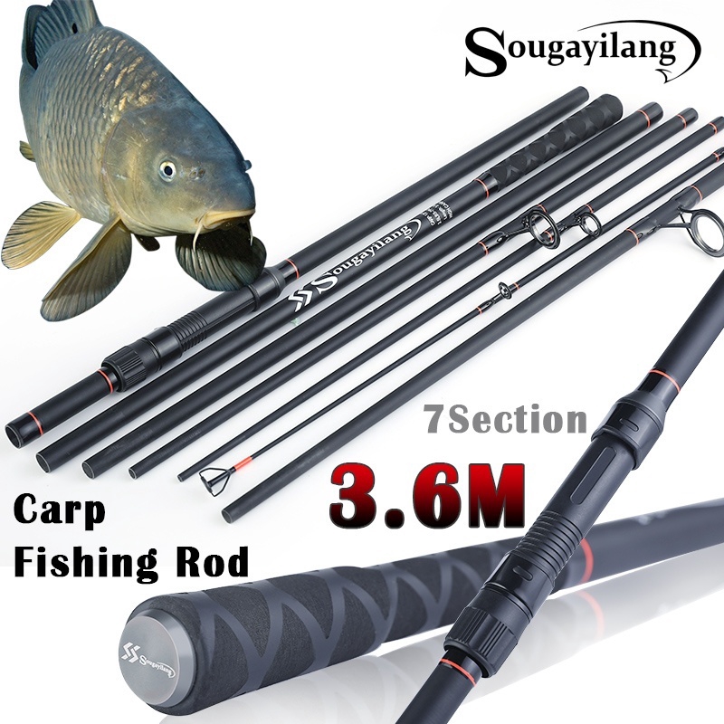 Sougayilang 3.6m / 3.0m鯉魚釣魚竿6節7節高質量鯉魚釣魚竿鯉魚釣魚旅行釣魚 戶外  路亞便攜式漁具