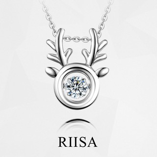 RIISA梨衣莎閃耀銀雪經典麋鹿舞動純銀項鍊