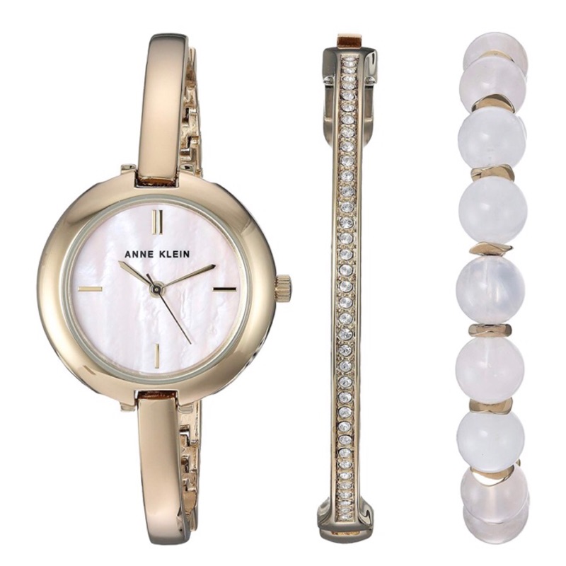 Anne Klein 時尚經典手環+手錶禮盒 3件組