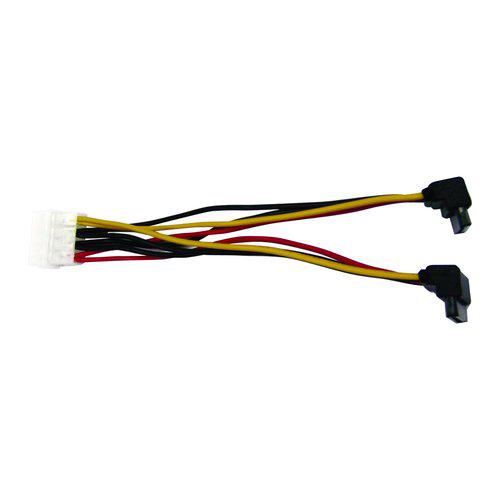 I-WIZ 彰唯 大4P to SATA 電源線 1對2 90度 綠風潮
