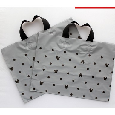 （現貨）灰色米奇塑膠手提袋 PE材質提袋 加厚提袋 購物袋 服飾袋 蛋糕袋 禮品袋包裝袋 烘焙袋