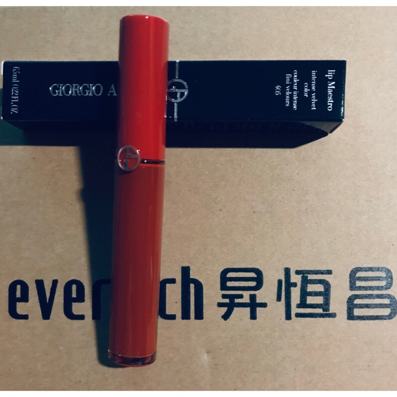現貨giorgio Armani Ga 紅管奢華絲絨訂製唇萃lip Maestro 405 爛番茄色昇恆昌 蝦皮購物