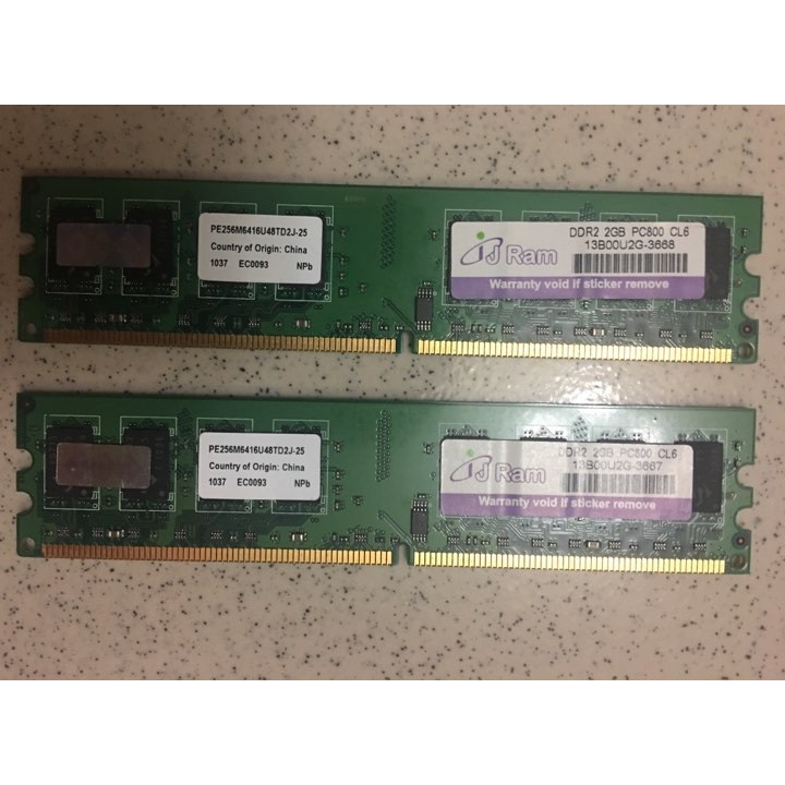 記憶體 DDR2 800 2G * 2 (共4G) 雙通道
