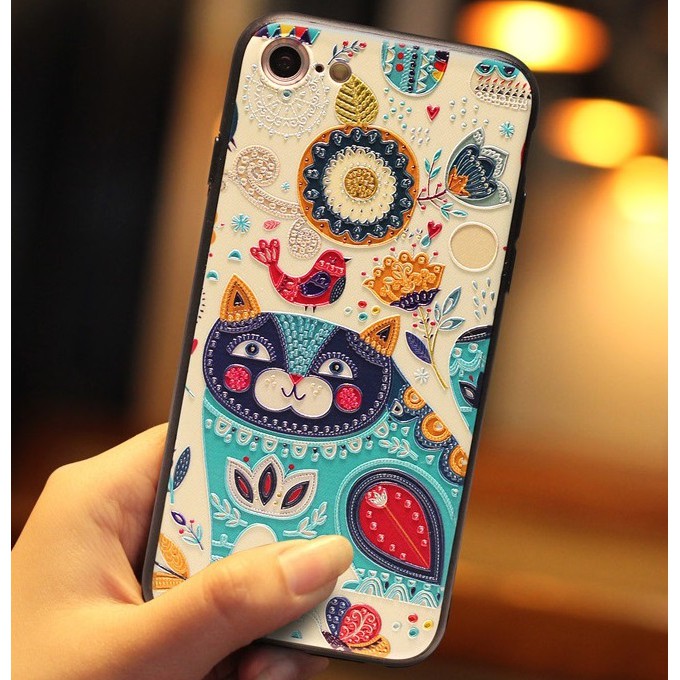 Phone Case 現貨供應iphone8 Plus Iphone7 白底趣味白貓樹葉超耐用不易髒有開掛繩孔 蝦皮購物