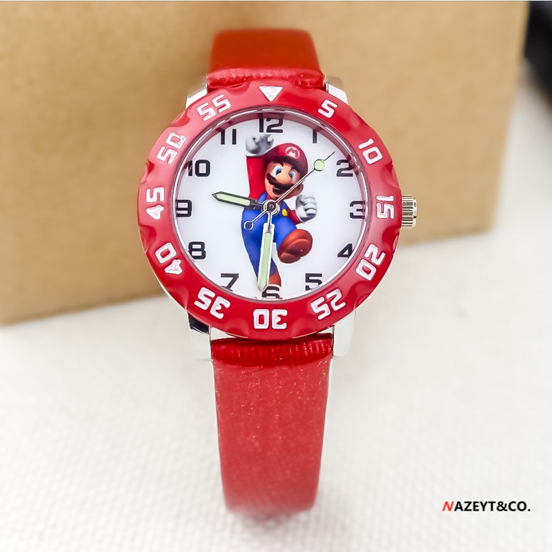 3D馬力歐夜光指針石英電子手錶瑪利歐中小兒童超級瑪麗皮帶腕錶 瑪麗歐 瑪莉歐 交換禮物 生日禮物