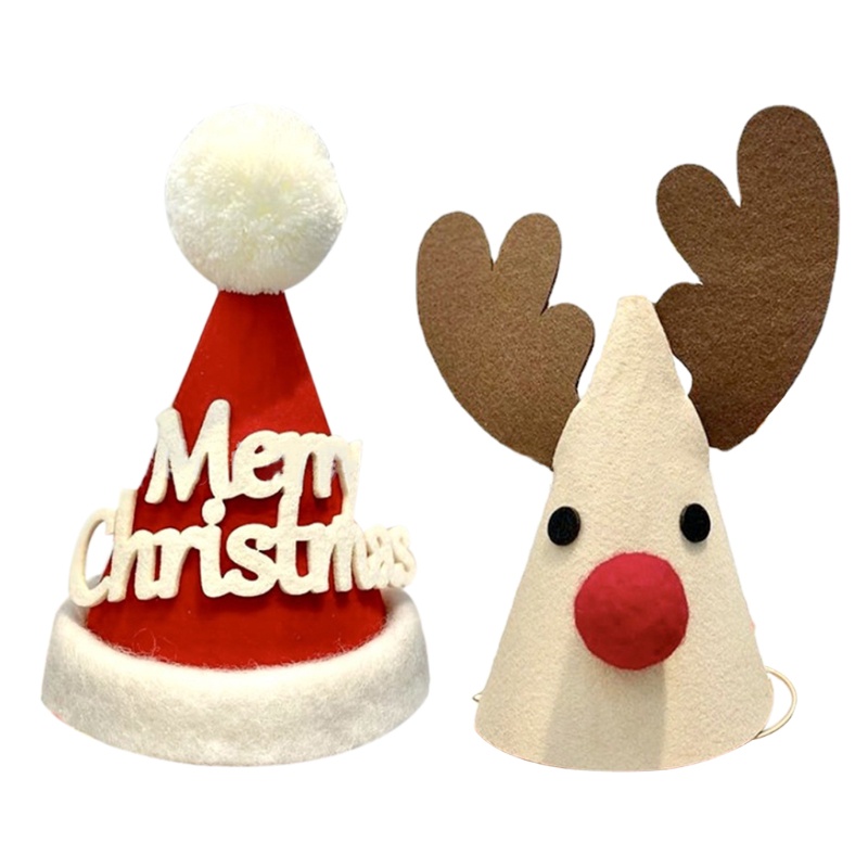 皇家聖誕帽聖誕老人麋鹿聖誕快樂帽子無紡布派對道具聖誕節家庭聚會服裝角色扮演用品