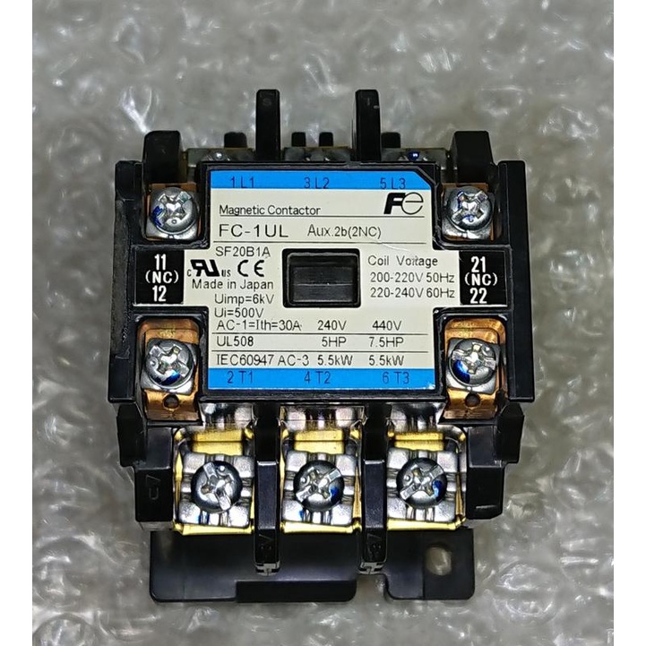 ◢ 簡便宜 ◣ 二手 富士 電磁接觸器 FC-1UL SF20B1A 電磁開關 線圈 AC 220