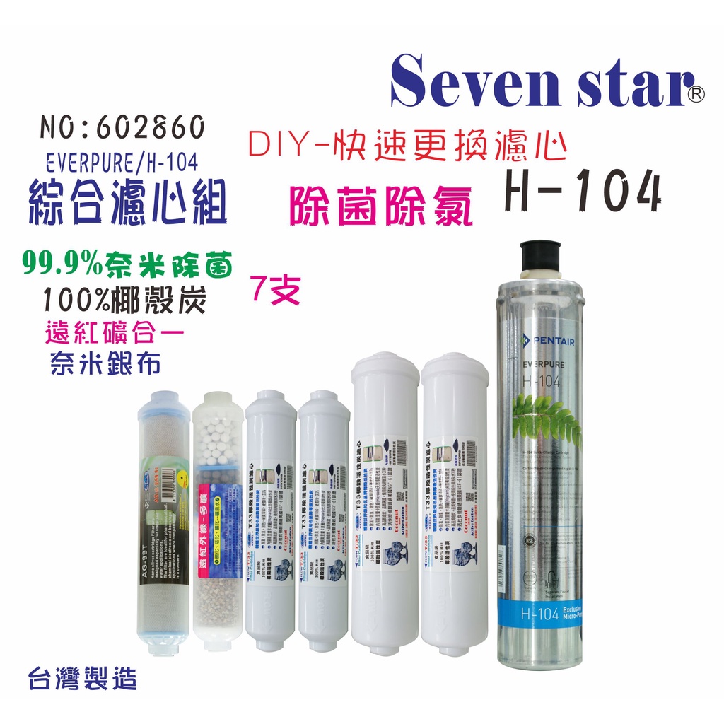 Everpure -H104濾心T-33奈米淨水器濾心組   飲料店 貨號 602860 Seven star淨水網