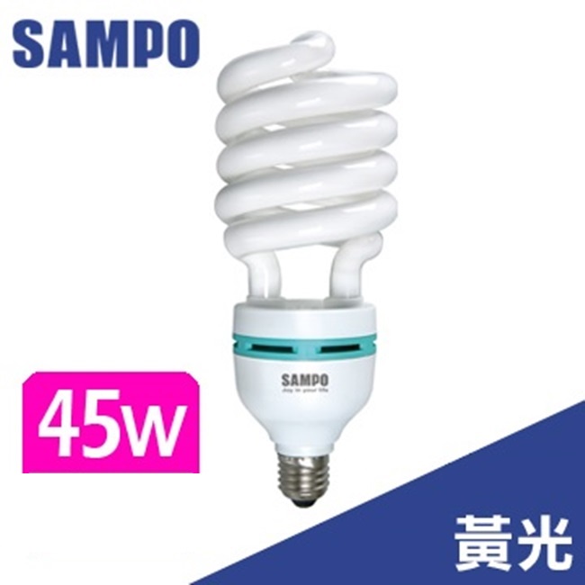 [福利品特賣]聲寶 SAMPO 45W螺旋燈泡-黃光