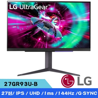 LG 樂金 27GR93U-B 27吋 UltraGear™ UHD 144Hz專業玩家電競螢幕 現貨 廠商直送