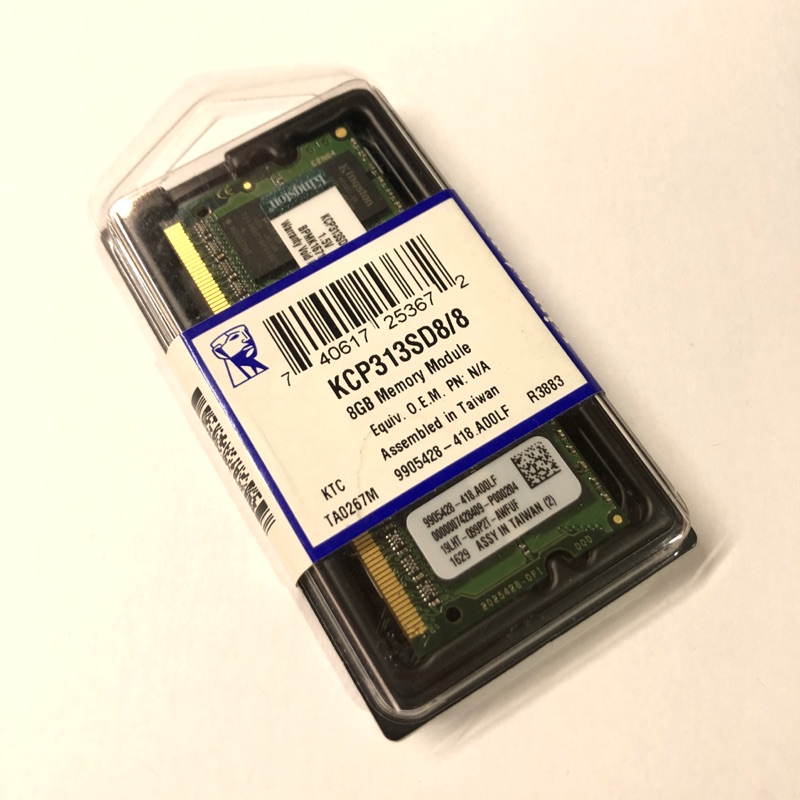 金士頓 DDR3 1333 8G 品牌筆電專用記憶體 (KCP313SD8/8)