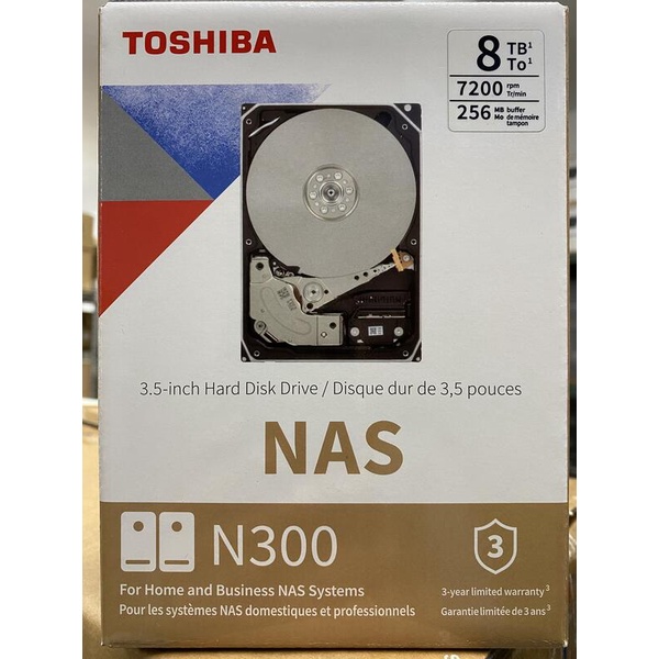 光華門市*附發票公司貨*Toshiba【N300 NAS碟】HDWG480AZSTA 8TB /7200轉/256MB