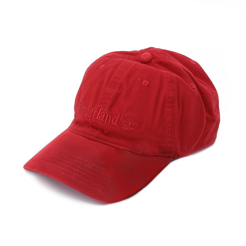 TIMBERLAND 中性品牌刺繡Logo棒球帽 紅 A1F54-P92