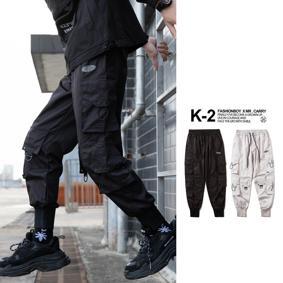 【K-2】八口袋 立體口袋 工娤 街頭 潮流 網紅 縮口褲 工作長褲 機能 傘兵 男女不拘 情侶款