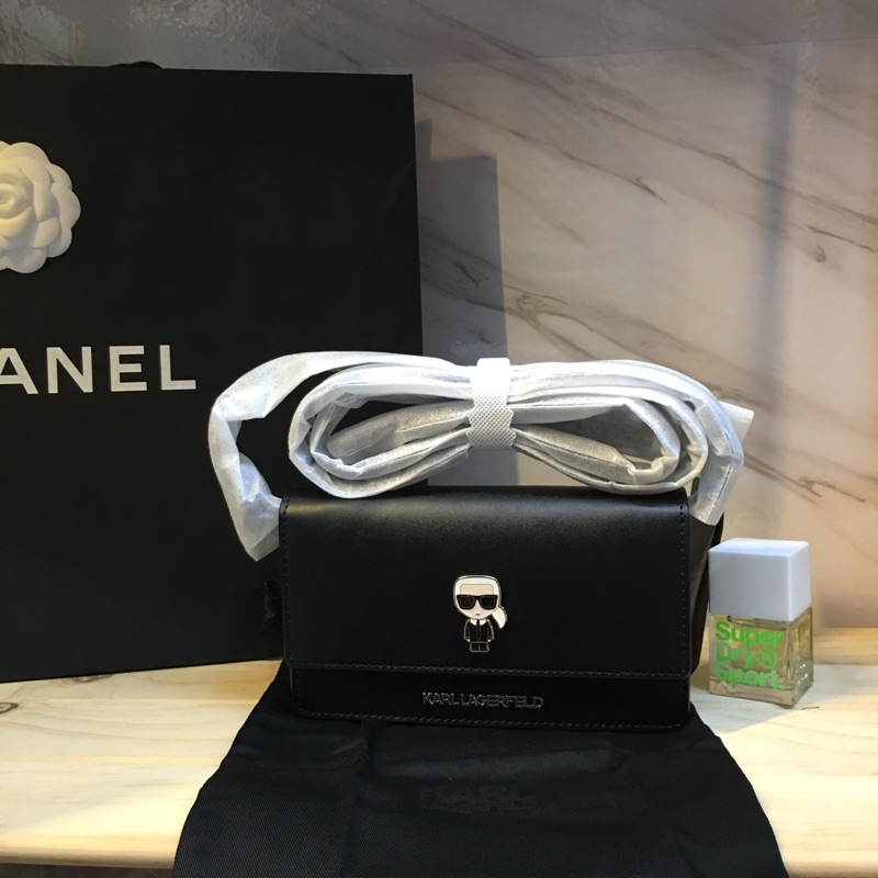 現貨 KARL LAGERFELD Handbag 全牛皮老佛爺 側背包兼長夾