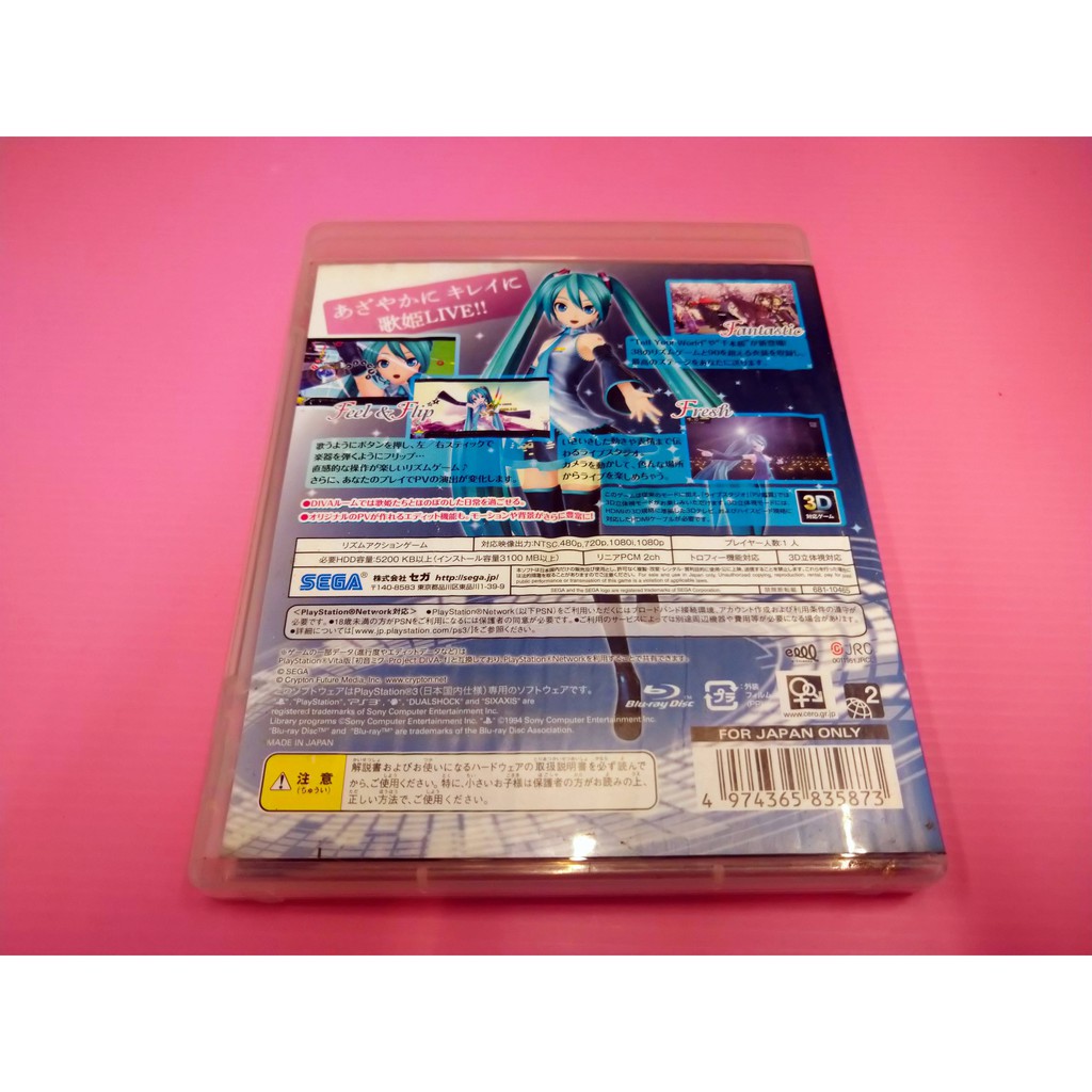 音出清價 網路最便宜sony Ps3 2手原廠遊戲片初音未來名伶計畫f Project Diva 賣180 蝦皮購物