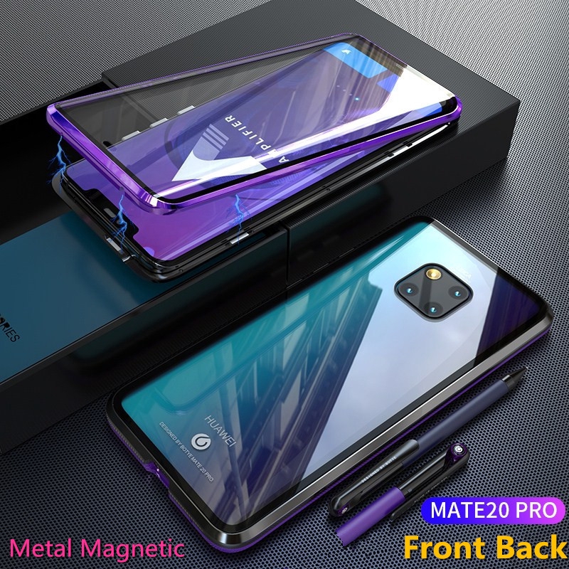 金屬磁性前後鋼化玻璃外殼華為 Mate20 / Mate 20 Pro/ Mate 20X 手機殼後蓋
