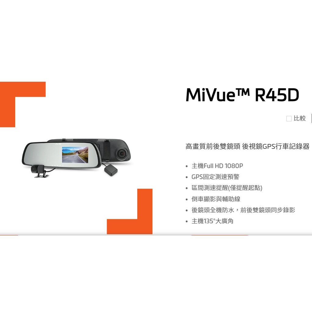 聊聊特價Mio R45D 電子後視鏡雙鏡頭+測速送32G 記憶卡（全新商品）
