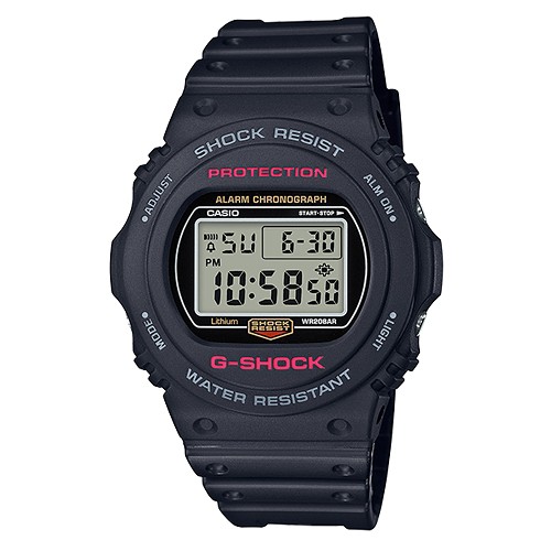 【CASIO】G-SHOCK 經典復刻暢銷個性錶-黑X紅(DW-5750E-1)正版宏崑公司貨
