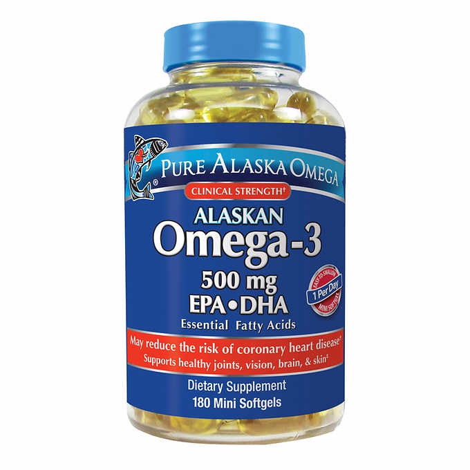 現貨 好市多(2025/05)Pure Alaska Omega-3鱈魚魚油  500 毫克。 EPA，DHA，180粒