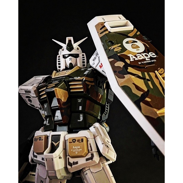 ［需預約］（完成品）BANDAI MG 1/100 AAPE RX-78-2 鋼彈 猿 聯名 初鋼