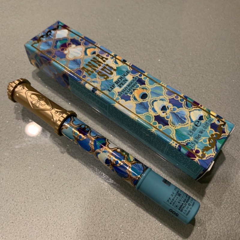 中標含盒_ANNA SUI 安娜蘇藍夢金雀口紅筆#500顯白酒紅色&amp;201紫色