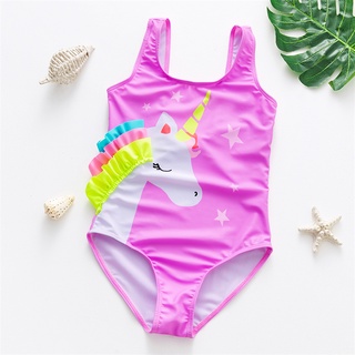 女童連體獨角獸泳衣夏季泳衣兒童女孩沙灘裝兒童泳裝