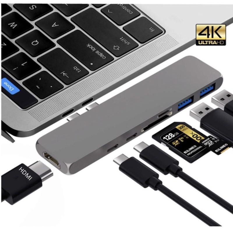 《優質二手》MacBook 蘋果電腦專用 Type-C轉接器 USB C HUB HDMI/USB3.0 七合一