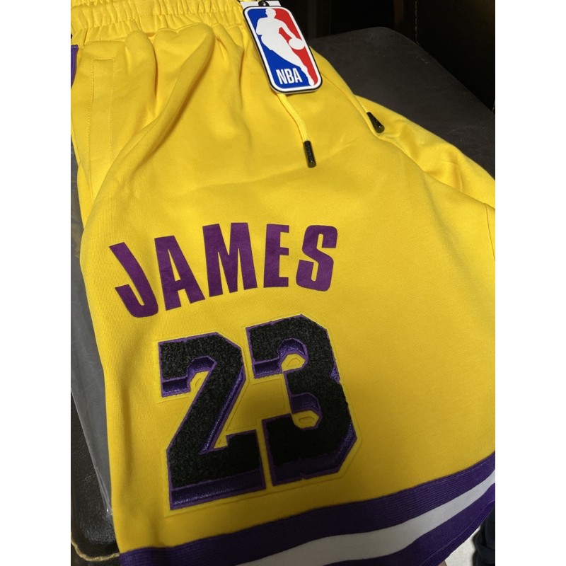 NBA Pro Standard 湖人 Lakers LeBron James球褲 電繡 M號 詹姆士