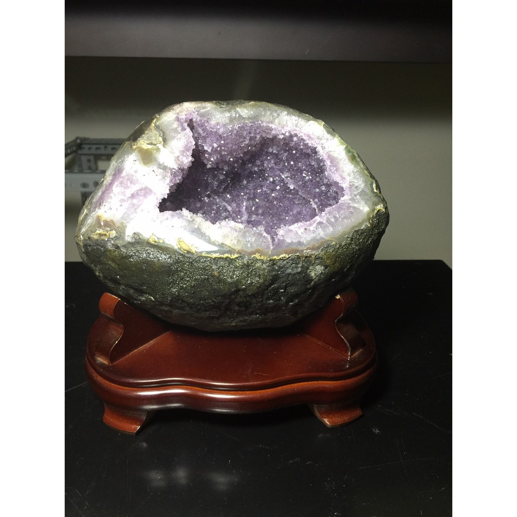 晶洞 烏拉圭 紫晶洞 鈦晶洞 土型 4.2公斤 原皮原礦 水晶花 二次結晶 巴西 洞深 稀有 避邪  招財 天然 紫水晶