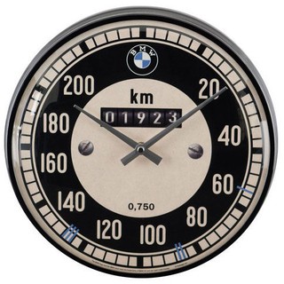 【德國Louis】BMW TACHO石英鐘 品牌復古掛鐘 金屬外殼圓形款時鐘汽車摩托車重型機車時速表造型10014842