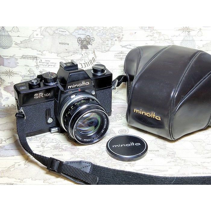 【跳蚤小舖子】Minolta SR101 + MC Rokkor-PF 55/1.7稀有美品黑機/全機械底片相機