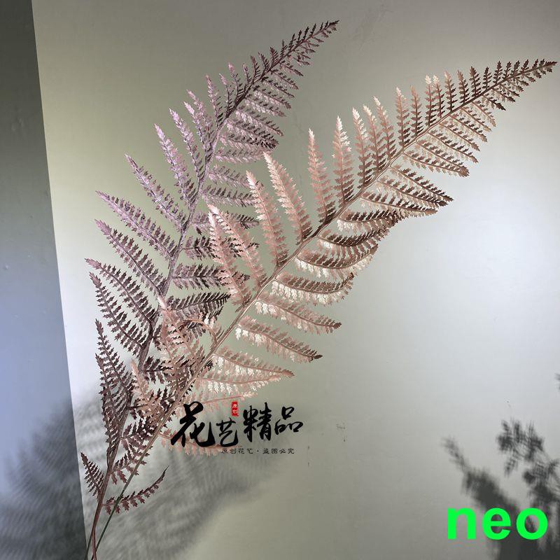 心藍布藝手作 粉色大蕨葉羊齒蕨波斯草熱帶植物大葉子彩色ins北歐現代簡約擺件 蝦皮購物