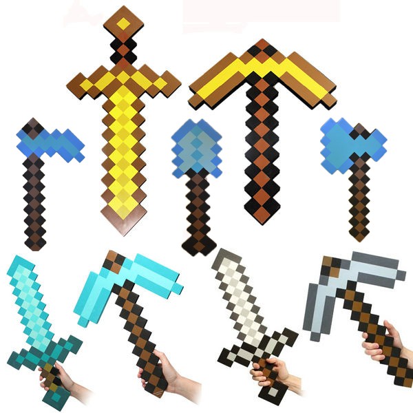 現貨 預購 滿 800 送手槍我的世界minecraft Ev A泡沫鑽石劍斧頭鑽石劍鎬頭套面具玩具 蝦皮購物