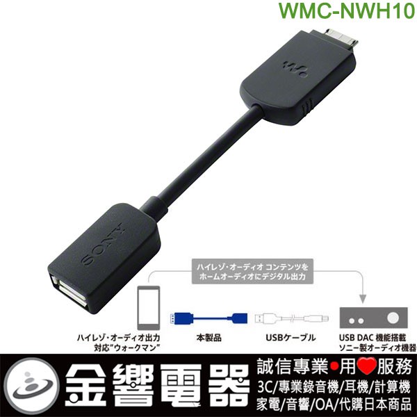 【金響電器】日本原裝,SONY WMC-NWH10,NWZ-ZX1,NW-ZX2,原廠數位輸出OTG USB轉接線