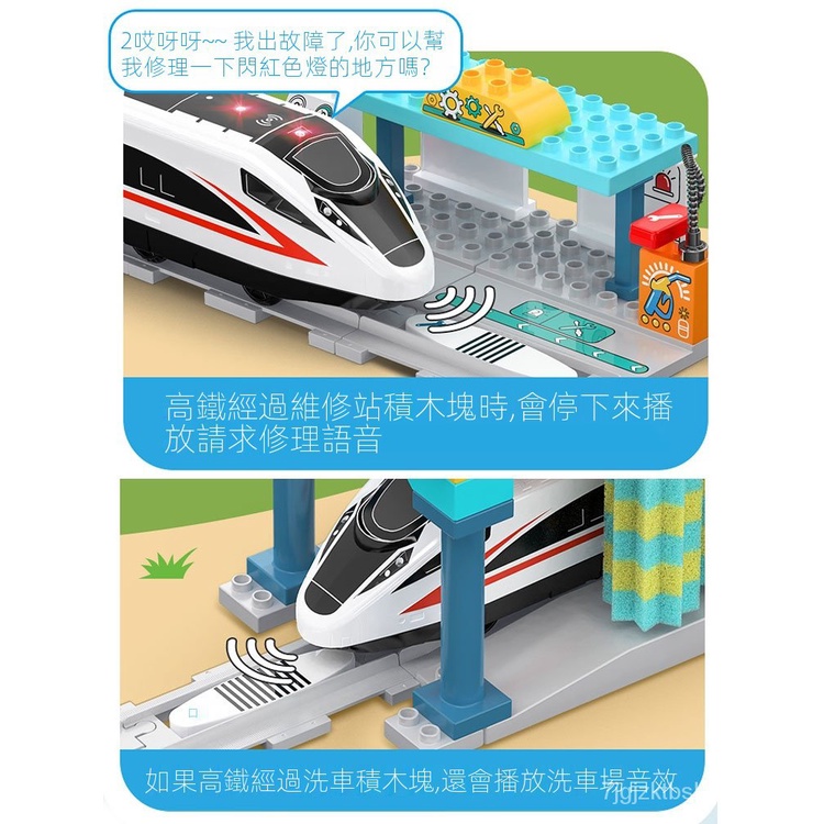 免運  新品  樂高火車系列城市高鐵軌道積木拼裝玩具大顆粒電動益智男孩子女孩