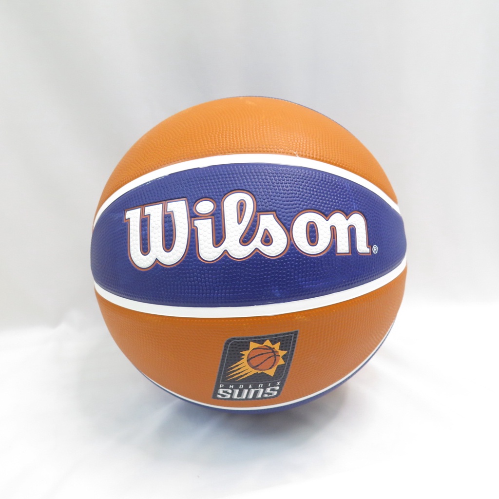 WILSON 維爾遜 NBA 隊徽系列 七號籃球 橡膠籃球 太陽隊 WTB1300XBPHO 棕藍【iSport】