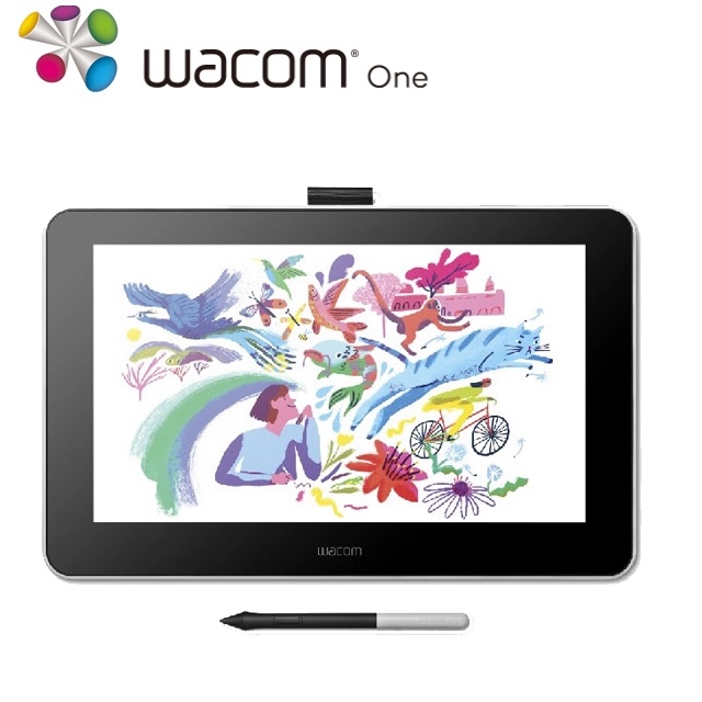 二手 七成新 Wacom One 繪圖板 附類紙膜 完整原廠盒裝 螢幕繪圖板 電子筆記