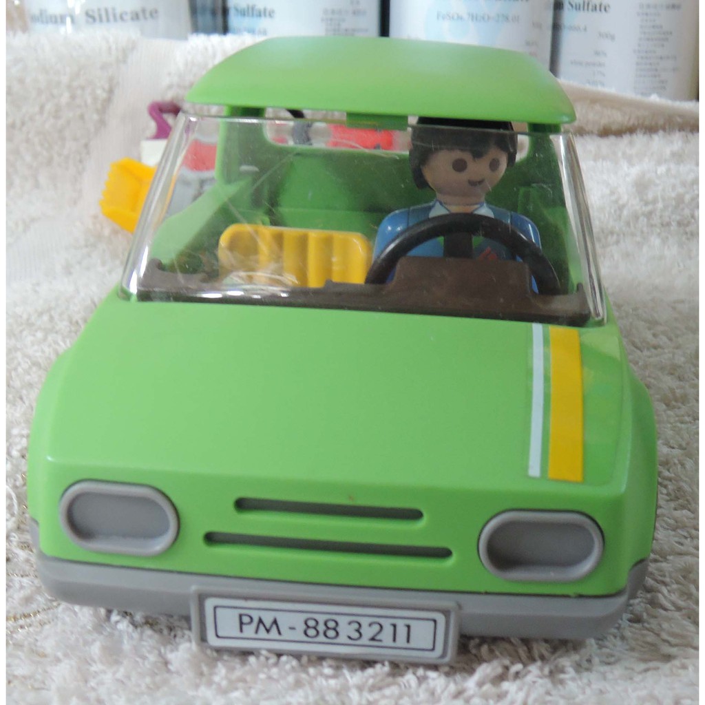(二手良品)摩比 Playmobil 蘋果綠汽車+人偶
