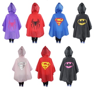【Unorol 現貨速發】 兒童雨衣超人蜘蛛人蝙蝠俠兒童斗篷式雨披潮童 寶貝超級英雄雨衣 可愛造型雨衣 男童雨衣女童