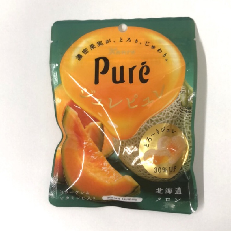 甘樂Kanro Pure鮮果實夾餡軟糖 - 北海道赤肉哈密瓜 66g