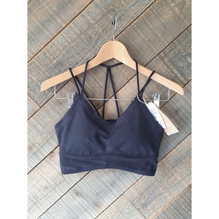 （加厚胸墊）Adidas long yoga bra 女 中度支撐 運動內衣 黑色M
