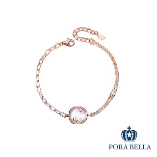 《Porabella》925純銀不規則橢圓手鍊手環 白貝母輕奢風手鍊 簡約大方氣質 ins風 Bracelets