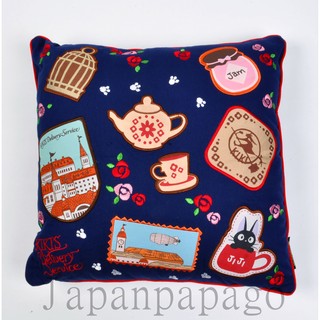 日本 正版 宮崎駿 魔女宅急便 JIJI 吉吉 黑貓 刺繡 貼布 靠墊 抱枕 枕套 靠枕 枕頭 午睡枕