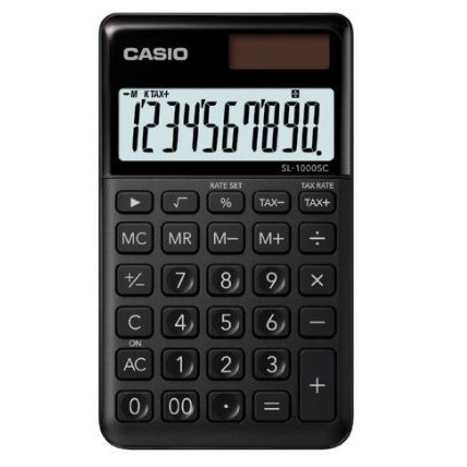 CASIO 輕盈優雅　黑松露香檳計算機 10位數 獨立記憶體 百分比計算　SL-1000SC BK